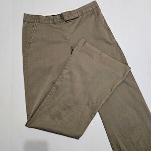 Theory Brown Pant Size 10 Zip Wide Leg Pockets Womens Capsule Stretch Minimalist